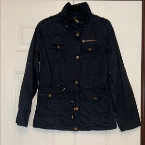 Snobbish Collection Utility Cotton Women's Jacket Size MED Navy Outerwear